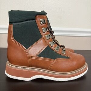 Men's‎ Brown & Green Orvis Fly Fishing Outdoor Felt Sole Boots Sz 9 Wading Shoes